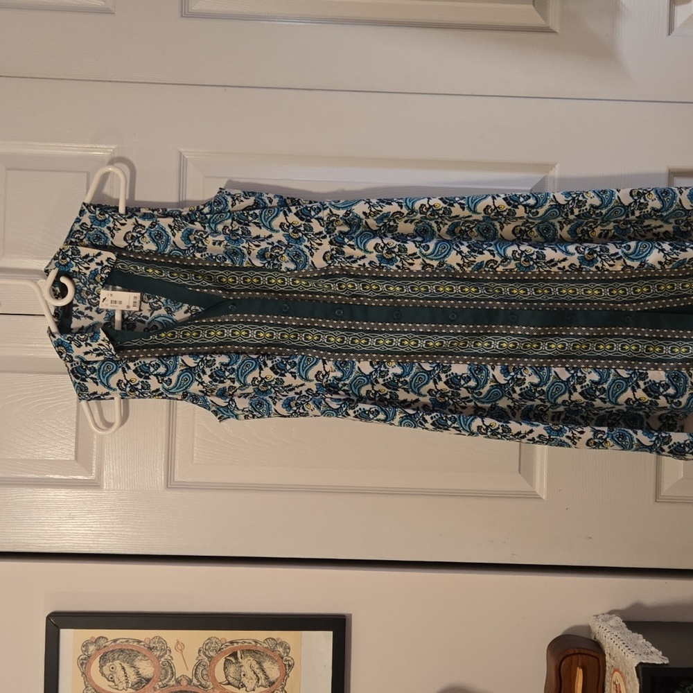 The Limited Blue and Green Patterned Dress